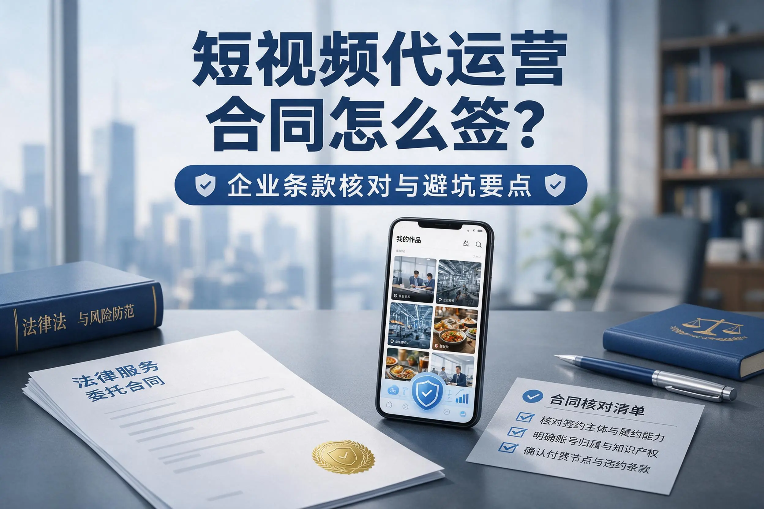 短视频代运营合同怎么签?四平企业条款核对与避坑要点