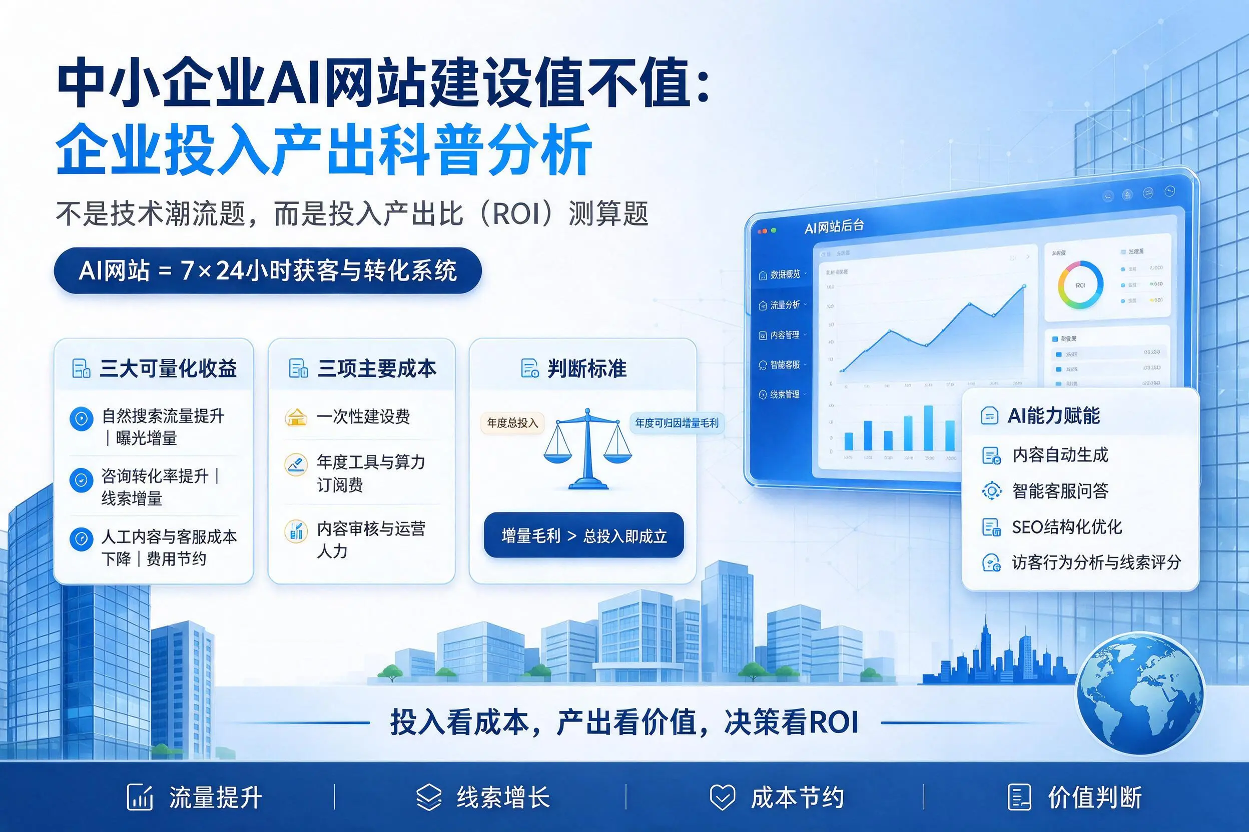 中小企业AI网站建设值不值:四平企业投入产出科普分析