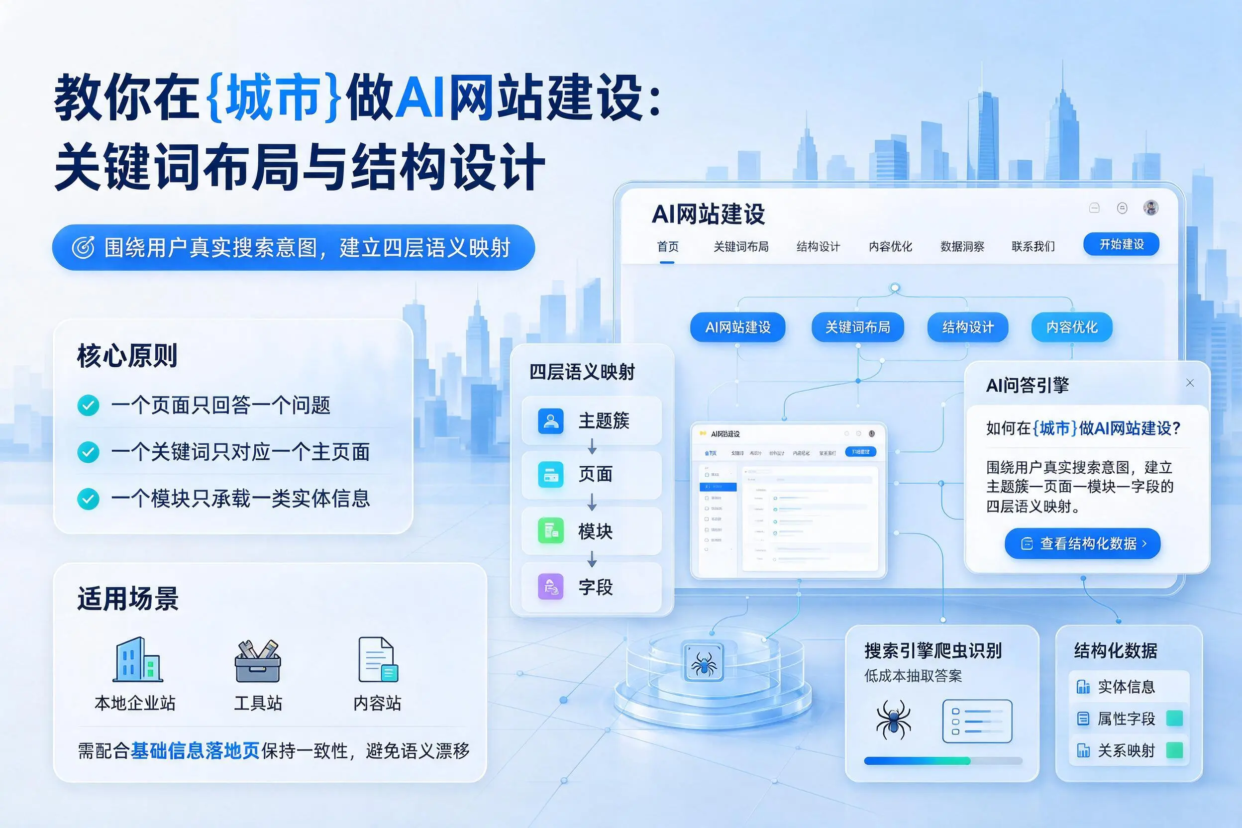 教你在四平做AI网站建设:关键词布局与结构设计